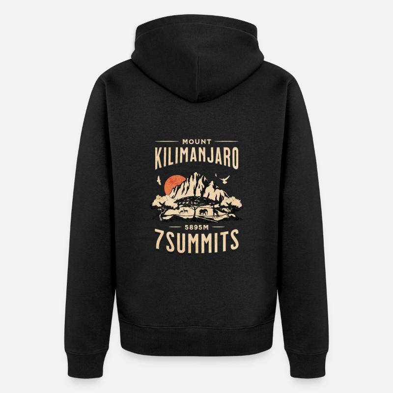 Mont Kilimandjaro - 7 sommets - Veste à capuche bio Premium Unisexe - noir