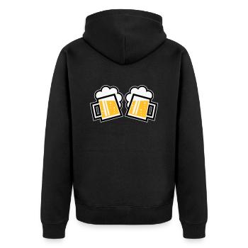 2 chopes à bière bavaroise Prosten (chopes à bière / 3C) - Veste à capuche bio Premium Unisexe - noir - Dos - Nico (187cm)