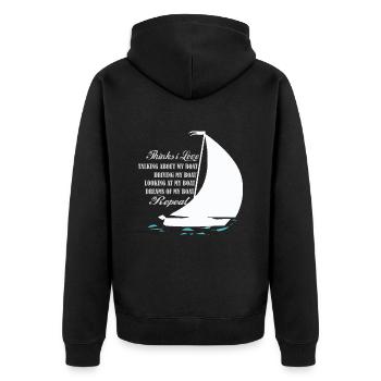 Bateau Bateau Permis Capitaine Voilier Cadeau - Veste à capuche bio Premium Unisexe - noir - Dos - Nico (187cm)