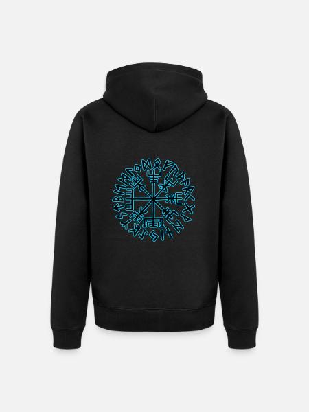 Viking Compass Vegvisir - Unisex Premium Organic Zip Hoodie - black