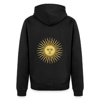 Symbole spirituel de l’illumination du soleil - Veste à capuche bio Premium Unisexe - noir - Dos - Nico (187cm)