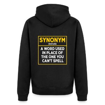 Grammaire - Veste à capuche bio Premium Unisexe - noir - Dos - Nico (187cm)