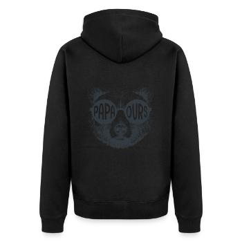Papa bear cadeau T shirt papa fête des pères - Veste à capuche bio Premium Unisexe - noir - Dos - Nico (187cm)