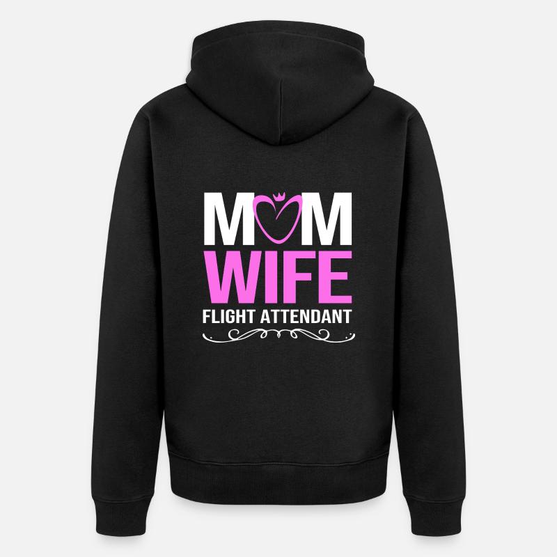 Stewardess Flugbegleiter - Unisex Premium Bio Zip Hoodie - Schwarz