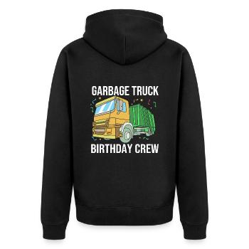 Garbage Can Garbage Truck Garbage Truck Garbage Man - Unisex Premium Organic Zip Hoodie - black - Back - Nico (187cm)