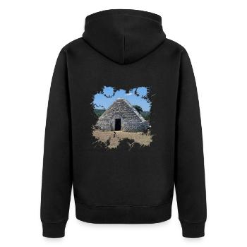 Les maisons trulli blanches d’Alberobello - Veste à capuche bio Premium Unisexe - noir - Dos - Nico (187cm)