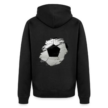 Fussball Liebe - Unisex Premium Bio Zip Hoodie - Schwarz - Hinten - Nico (187cm)