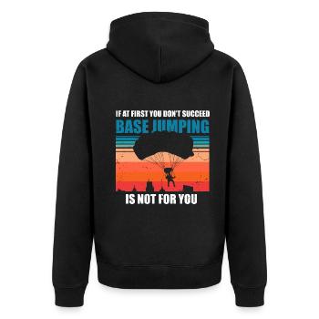 Base Jumping - Unisex Premium Organic Zip Hoodie - black - Back - Nico (187cm)