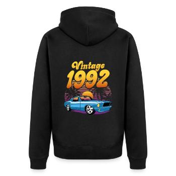 Retro Anniversary 1992 30 Years Anniversary - Unisex Premium Organic Zip Hoodie - black - Back - Nico (187cm)