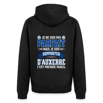 Supporter Football Auxerre Foot Fier Auxerrois - Veste à capuche bio Premium Unisexe - noir - Dos - Nico (187cm)