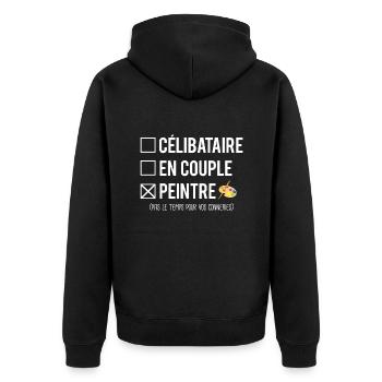 Célibataire En Couple Meilleur Peintre Humour - Veste à capuche bio Premium Unisexe - noir - Dos - Nico (187cm)