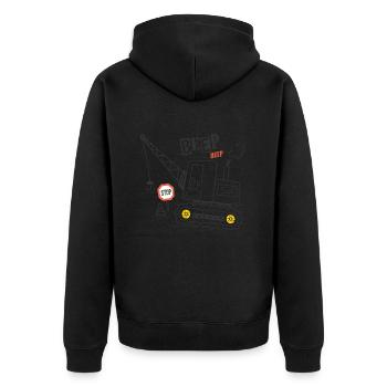 Grue Chantier humour Métier grutier - Veste à capuche bio Premium Unisexe - noir - Dos - Nico (187cm)