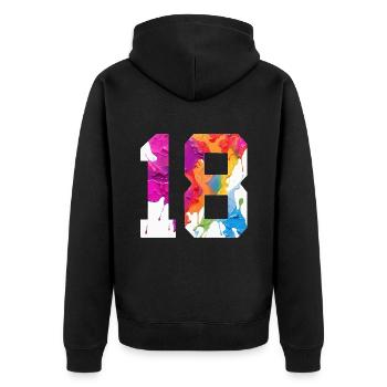 NUMÉRO COLORÉ 18 COLORÉ 18E ANNIVERSAIRE - Veste à capuche bio Premium Unisexe - noir - Dos - Nico (187cm)