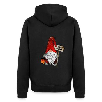 Babo Wichtel Weihnachtsgnom - Unisex Premium Bio Zip Hoodie - Schwarz - Hinten - Nico (187cm)