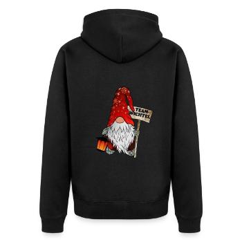 Wichtel Team Weihnachtsgnom - Unisex Premium Bio Zip Hoodie - Schwarz - Hinten - Nico (187cm)