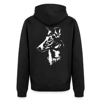 Collie Shorthair Silhouette Chiens Portrait Wilsigns - Veste à capuche bio Premium Unisexe - noir - Dos - Nico (187cm)