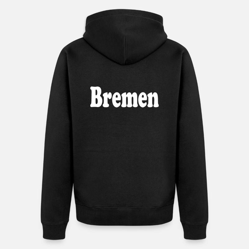bremen - Unisex Premium Bio Zip Hoodie - Schwarz