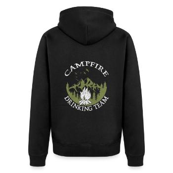 Campfire Drinking Team Bushcraft Hiking Outfit - Unisex Premium Organic Zip Hoodie - black - Back - Nico (187cm)