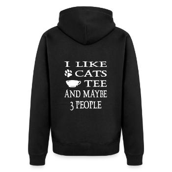 I Like Cats Tee And Maybe Cat Owner Cat Lover - Unisex Premium Organic Zip Hoodie - black - Back - Nico (187cm)