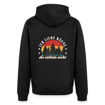 Ich Liebe Bäume Die Sabbeln Nicht Naturliebhaber - Unisex Premium Bio Zip Hoodie - Schwarz - Hinten - Nico (187cm)