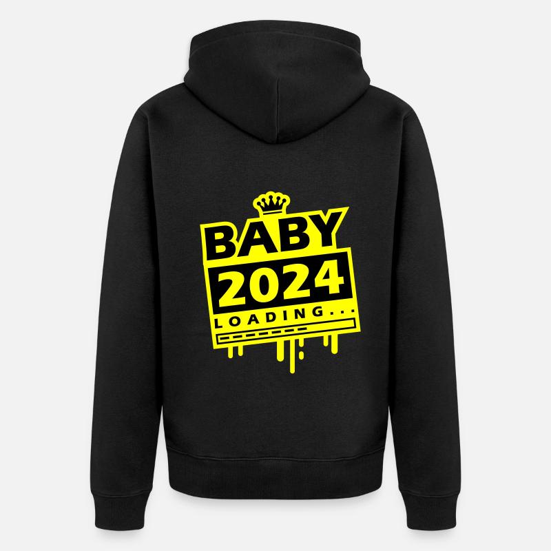 Baby 2024 Loading - Unisex Premium Bio Zip Hoodie - Schwarz