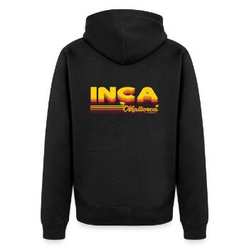 Inca resort in Majorca Design - Unisex Premium Organic Zip Hoodie - black - Back - Nico (187cm)