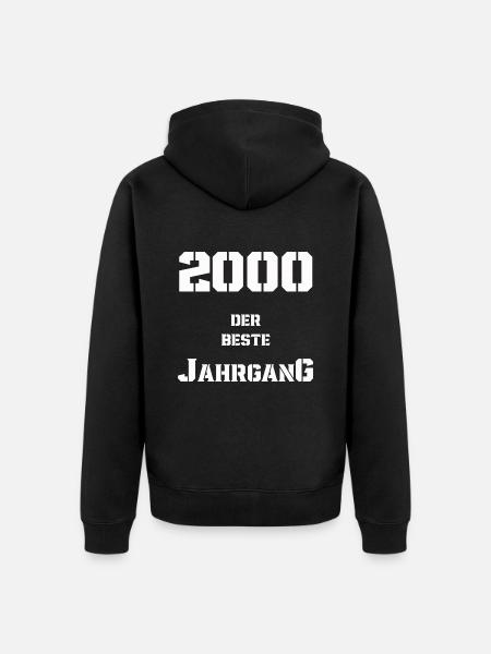 2000 Jahrgang - Unisex Premium Bio Zip Hoodie - Schwarz