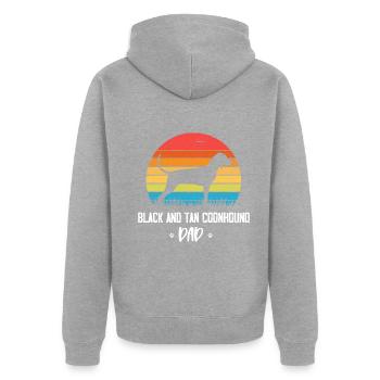 Black and Tan Coonhound - Unisex Premium Organic Zip Hoodie - heather grey - Back - Nico (187cm)
