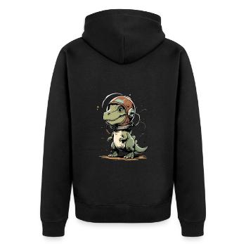 Mignon design de dinosaure T-Rex en astronaute dans le Ret - Veste à capuche bio Premium Unisexe - noir - Dos - Nico (187cm)