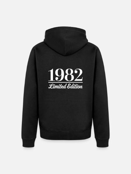 1982 Édition limitée - Veste à capuche bio Premium Unisexe - noir