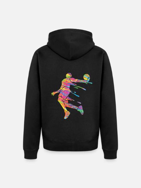 Basketteur Coloré Paint Slam Dunk Sports - Veste à capuche bio Premium Unisexe - noir