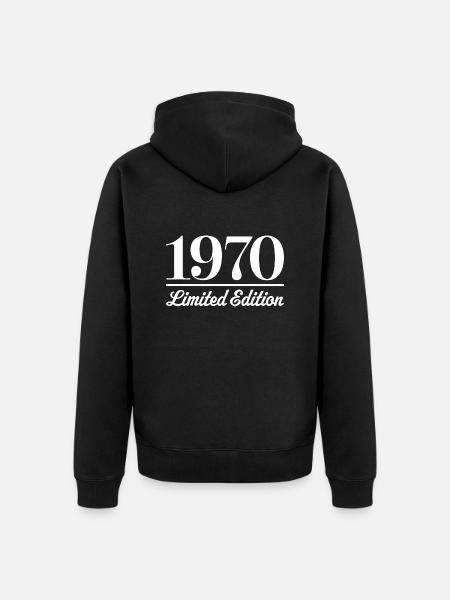 1970 Édition limitée - Veste à capuche bio Premium Unisexe - noir