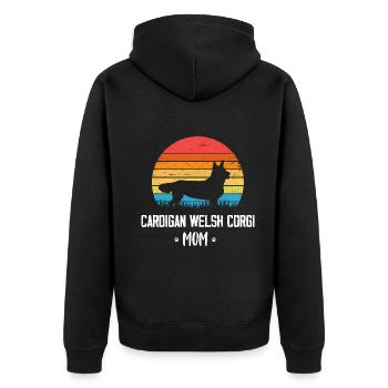 Cardigan Welsh Corgi - Veste à capuche bio Premium Unisexe - noir - Dos - Nico (187cm)