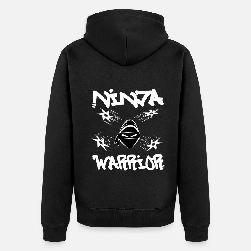 Ninja Warrior - Unisex Premium Bio Zip Hoodie - Schwarz