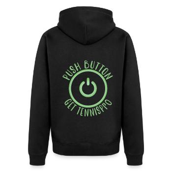 Tennis - Unisex Premium Bio Zip Hoodie - Schwarz - Hinten - Nico (187cm)