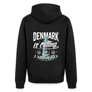 Le Danemark appelle et je dois y aller - Danemark - Veste à capuche bio Premium Unisexe - noir - Dos - Nico (187cm)