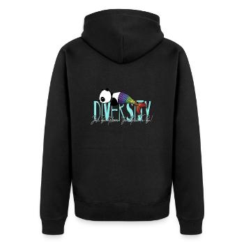 Soyez qui vous êtes Diversité Panda arc-en-ciel - Veste à capuche bio Premium Unisexe - noir - Dos - Nico (187cm)