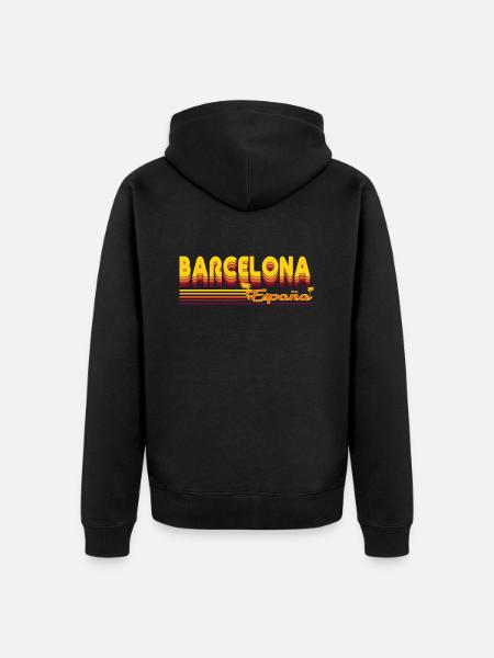 Barcelona, cool summery design - Unisex Premium Organic Zip Hoodie - black