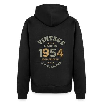 Né en 1954 Vintage 1954 anniversaire - Veste à capuche bio Premium Unisexe - noir - Dos - Nico (187cm)