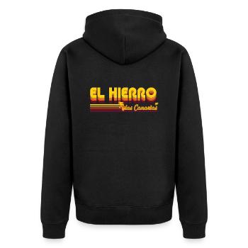 El Hierro eine kanarische Insel Design - Unisex Premium Bio Zip Hoodie - Schwarz - Hinten - Nico (187cm)
