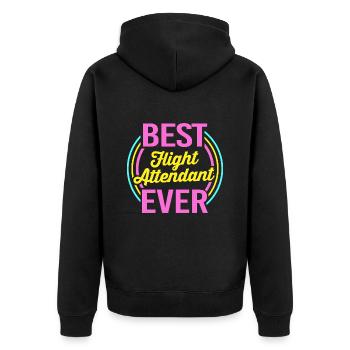 Flight Attendant Stewardess - Unisex Premium Organic Zip Hoodie - black - Back - Nico (187cm)
