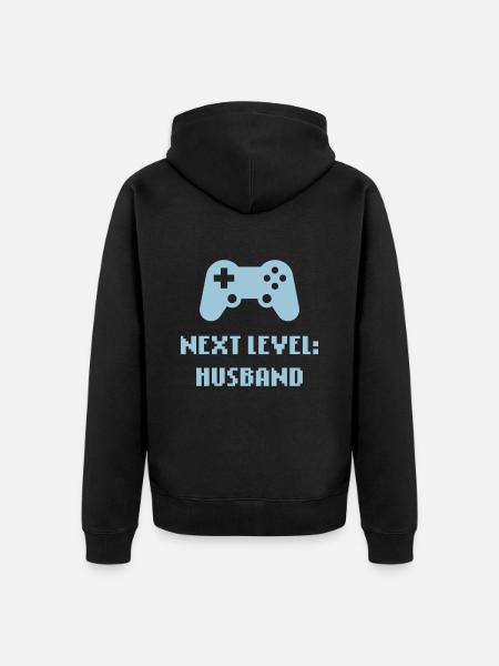 Next Level: Husband (Groom / Wedding) - Unisex Premium Organic Zip Hoodie - black