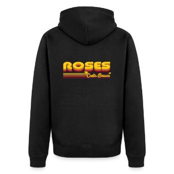 Roses Costa Brava Spanien Design - Unisex Premium Bio Zip Hoodie - Schwarz - Hinten - Nico (187cm)