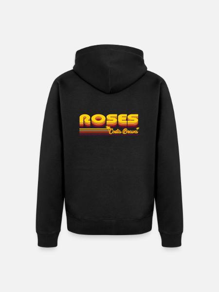 Roses Costa Brava Espagne Design - Veste à capuche bio Premium Unisexe - noir