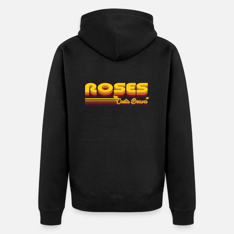 Roses Costa Brava Spanien Design - Unisex Premium Bio Zip Hoodie - Schwarz