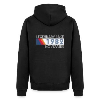Retro SiFi Legendary depuis novembre 1982 - Naissance - Veste à capuche bio Premium Unisexe - noir - Dos - Nico (187cm)