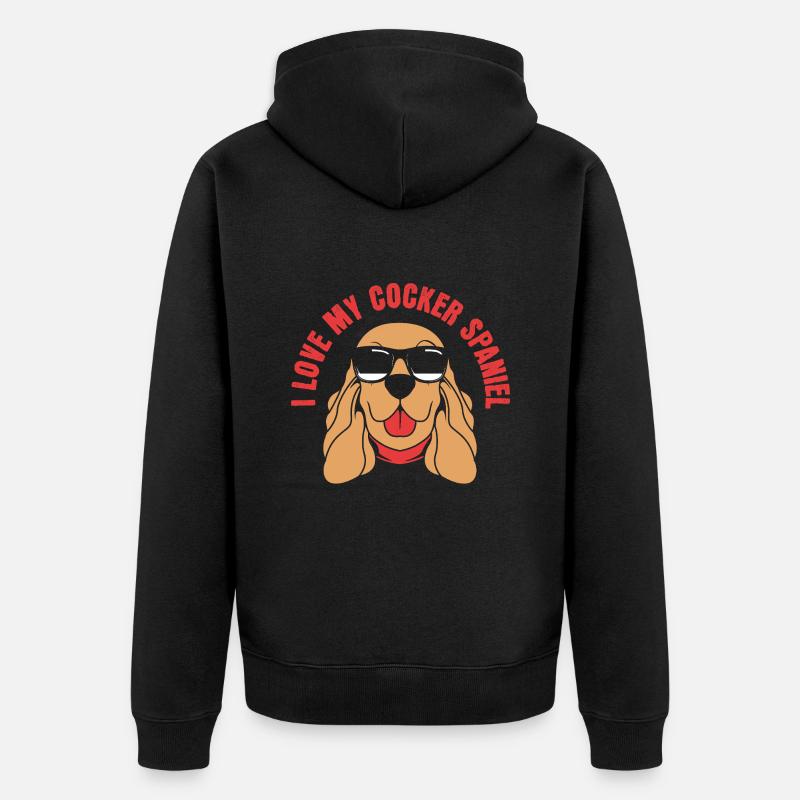 Papa Cocker Spaniel - Veste à capuche bio Premium Unisexe - noir