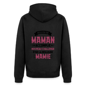 Mission de maman accomplie mamie annonce grossesse - Veste à capuche bio Premium Unisexe - noir - Dos - Nico (187cm)