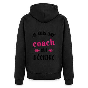 Une Coach qui déchire Femme Sportif Cadeau Humour - Veste à capuche bio Premium Unisexe - noir - Dos - Nico (187cm)