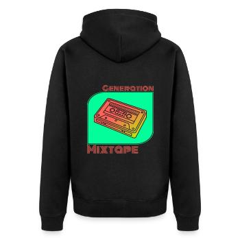 Generation Mixtape Kassette Kidcore Geschenk Idee - Unisex Premium Bio Zip Hoodie - Schwarz - Hinten - Nico (187cm)